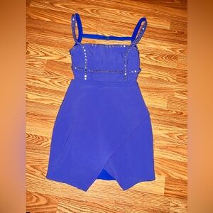Chic Blue Studded Mini Dress